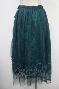 画像2: axes femme POETIQUE / レースｘチュールイレヘムスカート M グリーン Y-25-05-05-149-AX-SK-SZ-ZY