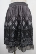axes femme POETIQUE / Disney ドリームパネル柄スカート M クロ Y-25-05-05-154-AX-SK-SZ-ZY