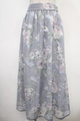 axes femme / 花柄シアージャカードスカート  ラベンダー Y-25-05-05-156-AX-SK-SZ-ZY