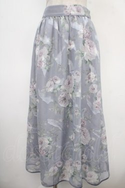画像1: axes femme / 花柄シアージャカードスカート  ラベンダー Y-25-05-05-156-AX-SK-SZ-ZY