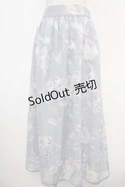 画像1: axes femme / 花柄シアージャカードスカート  ラベンダー Y-25-05-05-156-AX-SK-SZ-ZY