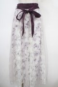 axes femme / 薔薇柄チュール×レース重ねスカート  ラベンダー Y-25-05-05-157-AX-SK-SZ-ZY