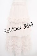 axes femme / フリルチュールティアードスカート  生成り Y-25-05-05-158-AX-SK-SZ-ZY