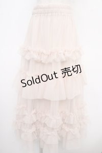 axes femme / フリルチュールティアードスカート  生成り Y-25-05-05-158-AX-SK-SZ-ZY