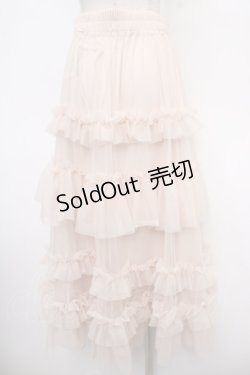 画像2: axes femme / フリルチュールティアードスカート  生成り Y-25-05-05-158-AX-SK-SZ-ZY