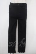 axes femme / 裾レースストレッチパンツ  黒 Y-25-05-05-160-AX-PA-SZ-ZY