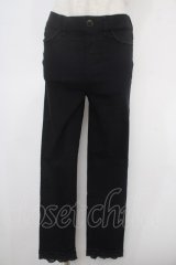 axes femme / 裾レースストレッチパンツ  黒 Y-25-05-05-160-AX-PA-SZ-ZY