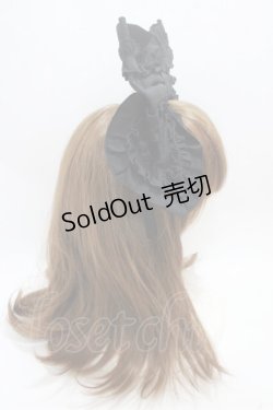 画像4: Angelic Pretty / ロゴ刺繍フリルリボンカチューシャ  黒 Y-25-05-05-013-AP-AC-SZ-ZY