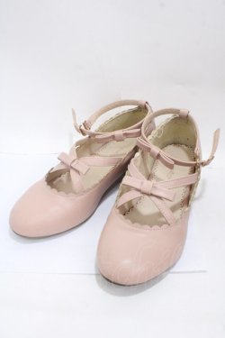 画像1: m petit by misako / リボンパンプス ｍ ピンク Y-25-05-05-015-LO-SH-SZ-ZY