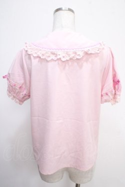 画像2: axes femme kawaii / 梯子レース半袖ブラウス  ピンク Y-25-05-05-020-AX-BL-SZ-ZY