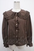 axes femme kawaii / 丸襟コットンブラウス M 茶 Y-25-05-05-021-AX-BL-SZ-ZY