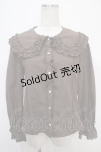 axes femme kawaii / 丸襟コットンブラウス M 茶 Y-25-05-05-021-AX-BL-SZ-ZY