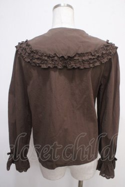 画像2: axes femme kawaii / 丸襟コットンブラウス M 茶 Y-25-05-05-021-AX-BL-SZ-ZY