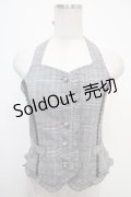 axes femme POETIQUE / BACHフリルホルターベスト  グレー Y-25-05-05-030-AX-TO-SZ-ZY