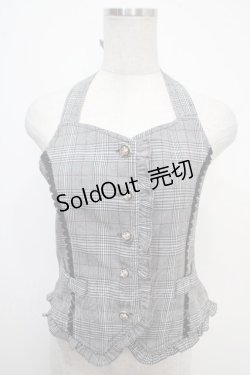 画像1: axes femme POETIQUE / BACHフリルホルターベスト  グレー Y-25-05-05-030-AX-TO-SZ-ZY