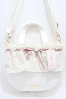 画像1: Maison de FLEUR / ローズリボン刺繍2Wayトートバッグ F アイボリー Y-25-05-08-055-LO-BG-SZ-ZY
