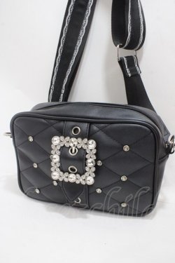 画像1: Ank Rouge / ビジューキルティングショルダーBag  黒 Y-25-05-08-059-CA-BG-SZ-ZY