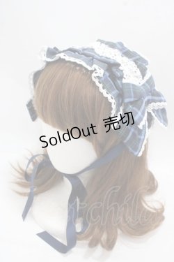 画像1: axes femme kawaii / タータンチェックヘッドドレス  紺 Y-25-05-08-072-AX-AC-SZ-ZY