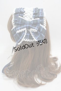画像2: axes femme kawaii / タータンチェックヘッドドレス  紺 Y-25-05-08-072-AX-AC-SZ-ZY