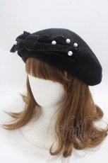 画像1: 【SALE】m petit by misako / AMリボンBベレー  濃黒 Y-25-05-08-075-LO-AC-SZ-ZTK011 (1)