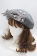 m petit by misako / AMリボンBベレー  中灰 Y-25-05-08-076-LO-AC-SZ-ZY