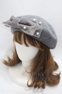 m petit by misako / AMリボンBベレー  中灰 Y-25-05-08-076-LO-AC-SZ-ZT-K011