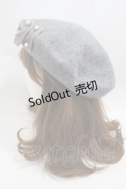 画像2: m petit by misako / AMリボンBベレー  中灰 Y-25-05-08-076-LO-AC-SZ-ZT-K011