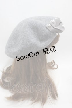 画像3: m petit by misako / AMリボンBベレー  中灰 Y-25-05-08-076-LO-AC-SZ-ZT-K011