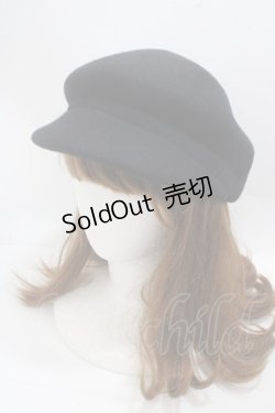 画像1: axes femme / フェルトキャスケット  黒 Y-25-05-08-080-AX-AC-SZ-ZY
