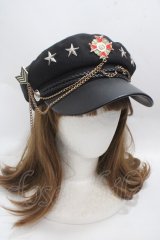 Belchic / アーミーモチーフストラップキャスケット  黒 Y-25-05-08-081-LO-AC-SZ-ZY