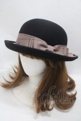 axes femme / パールリボンフェルトハット  黒 Y-25-05-08-082-AX-AC-SZ-ZY