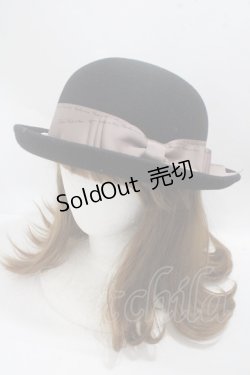 画像1: axes femme / パールリボンフェルトハット  黒 Y-25-05-08-082-AX-AC-SZ-ZY