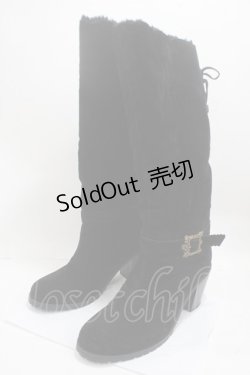 画像1: axes femme / ファー折り返し3Wayブーツ L 黒 Y-25-05-08-085-AX-SH-SZ-ZY