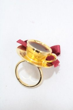画像1: Angelic Pretty / おめかしTea Cupリング  ボルドー Y-25-05-08-015-AP-AC-SZ-ZY