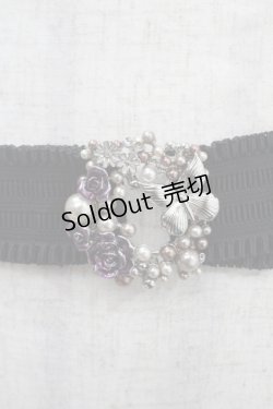 画像1: axes femme / ローズ×バタフライゴムベルト  シルバー Y-25-05-08-036-AX-ZA-SZ-ZY