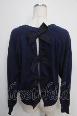 画像2: Jane Marple / 後ろリボンカーディガン  紺 Y-25-05-10-056-JM-TO-SZ-ZY