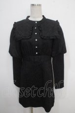 画像1: 【SALE】Bubbles / セーラーカラークラシックジャガードワンピース F ブラック Y-25-05-10-066-CA-OP-SZ-ZT380 (1)