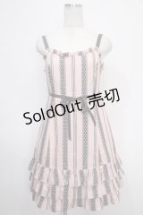 Leur Getter / ストライプジャガードワンピース  ピンク Y-25-05-10-067-LU-OP-SZ-ZY