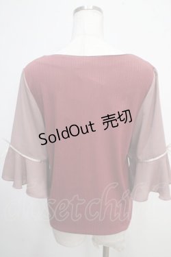 画像2: axes femme / 鍵×本刺繍チューリップ袖プルオーバー F ワイン Y-25-05-10-008-AX-TO-SZ-ZY