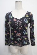 HYSTERIC GLAMOUR / フルーツプリントT  黒 Y-25-05-10-087-PU-TO-SZ-ZY