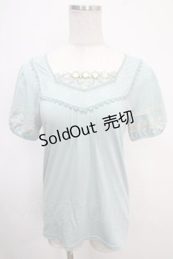 画像1: axes femme / バラｘ蝶半袖プルオーバー M サックス Y-25-05-10-011-AX-TO-SZ-ZY
