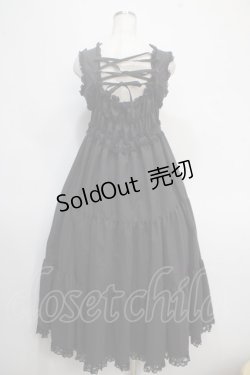 画像2: metamorphose / ピーチスキンロングティアードジャンパースカート  黒 Y-25-05-10-090-ME-OP-SZ-ZY