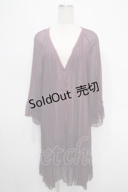 画像1: axes femme / ラグランスリーブガウン M パープル Y-25-05-10-095-AX-TO-SZ-ZI