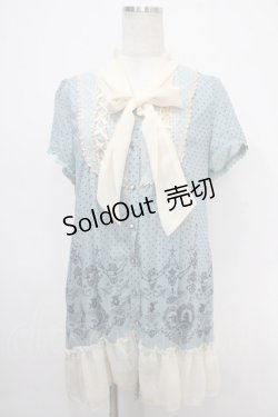 画像1: axes femme / アリスシルエットパネルチュニック M サックス Y-25-05-10-098-AX-OP-SZ-ZY