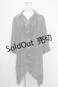 axes femme / ストライプシアーシャツ  黒 Y-25-05-10-102-AX-BL-SZ-ZY