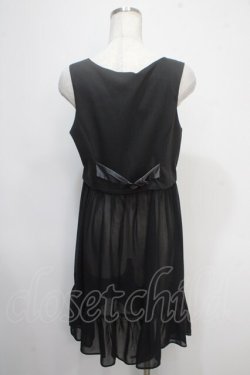 画像2: axes femme POETIQUE / ロング丈シフォンベスト M 黒 Y-25-05-10-103-AX-TO-SZ-ZY