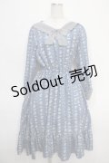 axes femme POETIQUE / フラワーレトロワンピース M ブルー Y-25-05-10-109-AX-OP-SZ-ZY