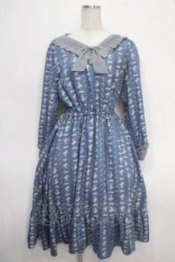画像1: axes femme POETIQUE / フラワーレトロワンピース M ブルー Y-25-05-10-109-AX-OP-SZ-ZY