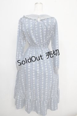画像2: axes femme POETIQUE / フラワーレトロワンピース M ブルー Y-25-05-10-109-AX-OP-SZ-ZY