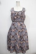 axes femme / ヴィンテージマップ柄ワンピ M ラベンダー Y-25-05-10-110-AX-OP-SZ-ZY